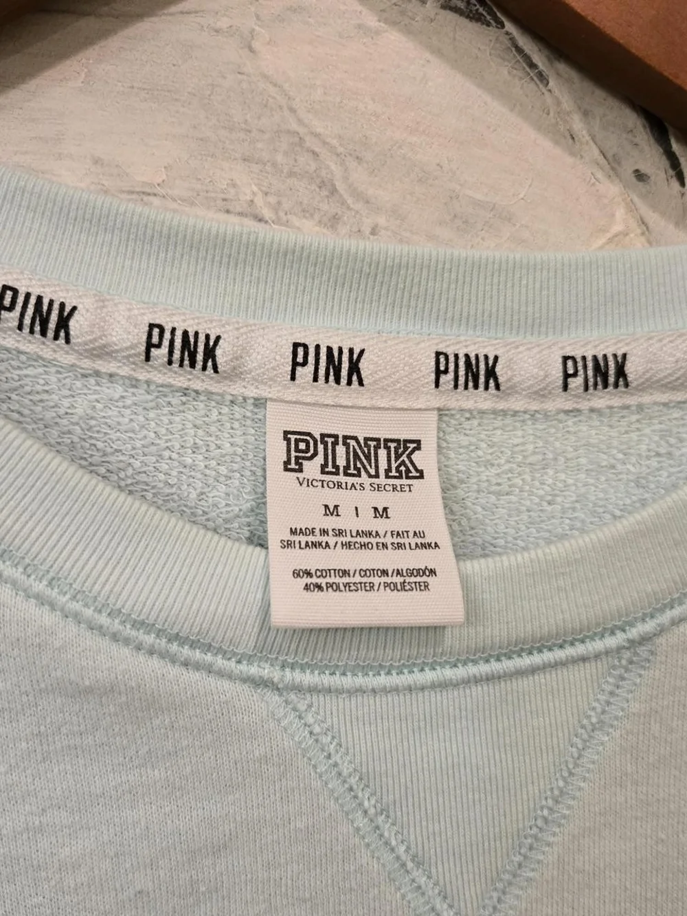 PINK Victoria's Secret Pale Blue Pullover Sweatshirt
